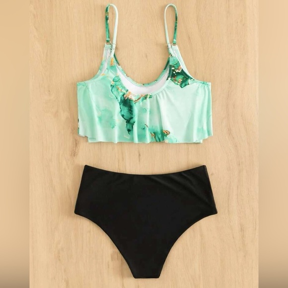 SHEIN marble print tankini - Picture 2 of 3